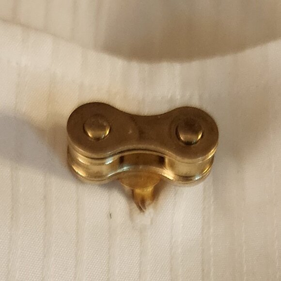 Gold Cufflinks made of Stainless Bike Bicycle chain in Gift Boxed Groomsmen's - Picture 3 of 10